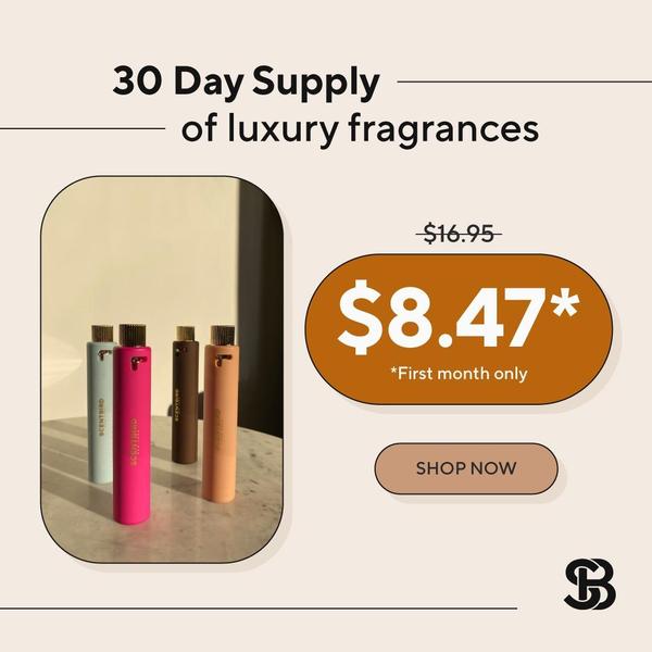 fragrance, perfume, cologne, scent, body spray, limited time deal, bundle offer, minimalist, luxurious, calm, neutral, orange