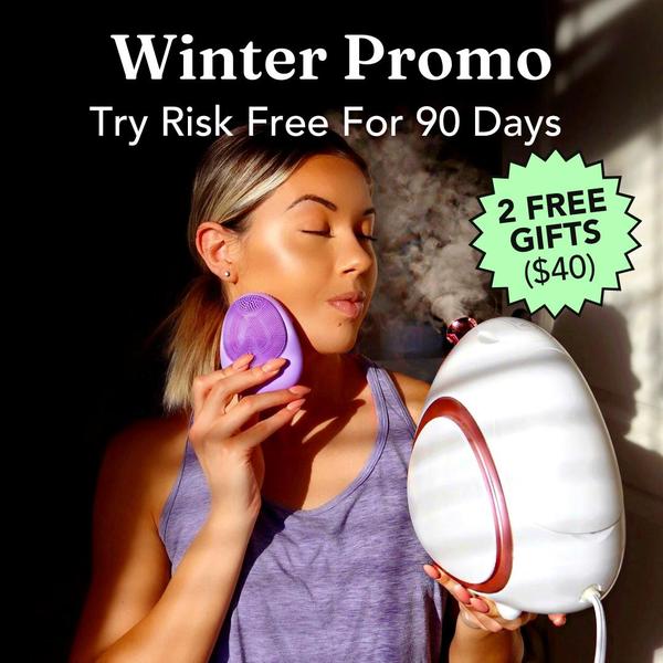 facial cleansing brush, skin care device, face cleaner, beauty tool, facial massager, cleansing system, skincare gadget, sale promotion, bundle offer, lifestyle, calm, trustworthy, purple, neutral