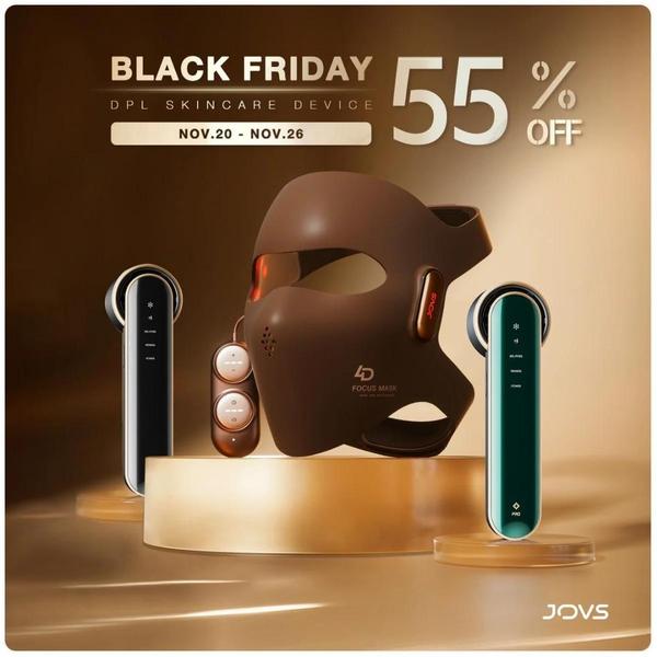 skincare device, facial massager, beauty tool, face mask, skincare gadget, facial device, beauty device, sale promotion, minimalist, luxurious, brown, gold, black friday