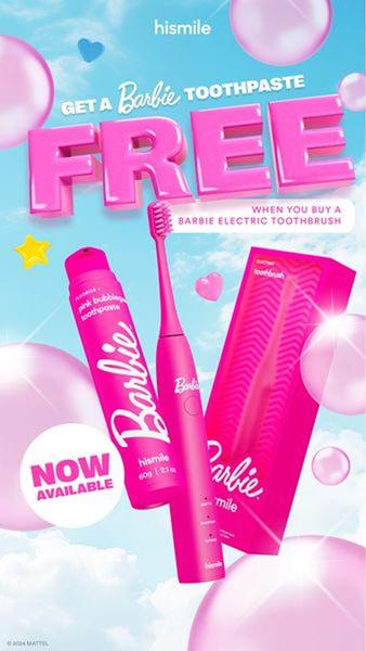 A high-conversion promotional ad featuring a branded electric toothbrush and matching toothpaste, using a bold 'FREE' offer to incentivize the purchase.
