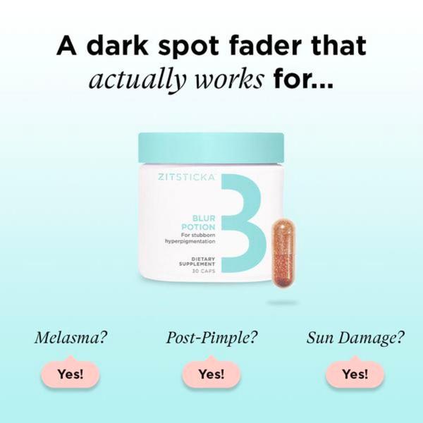 A clear, minimalist static image featuring a product bottle and capsule with a simple three-point Q&A layout to address customer pain points.