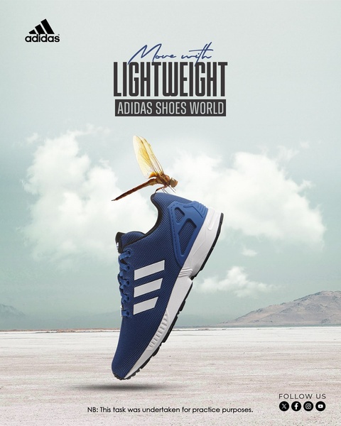 A high-quality image of a blue running shoe balanced on a single blade of grass, topped by a dragonfly to represent extreme lightweight comfort.