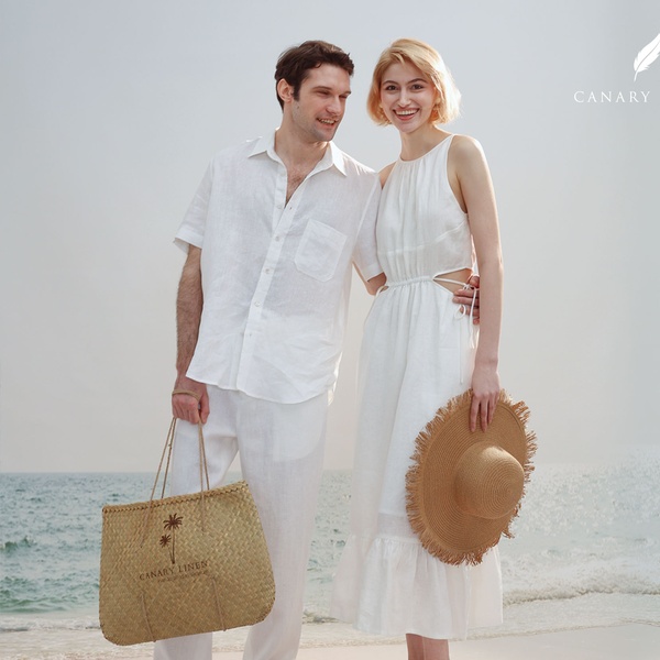 linen shirt, linen dress, summer clothing, resort wear, beach dress, mens linen shirt, womens linen dress, brand awareness, lifestyle, outdoor, calm, fresh, neutral