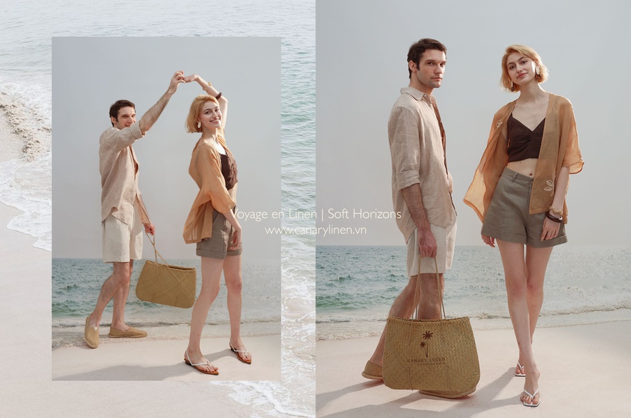 linen shirt, linen shorts, linen top, beach apparel, summer clothing, brand awareness, lifestyle, outdoor, calm, fresh, neutral