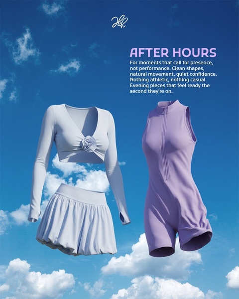 evening top, crop top, sleeveless romper, matching set, evening outfit, womens clothing, brand awareness, minimalist, calm, fresh, blue, purple