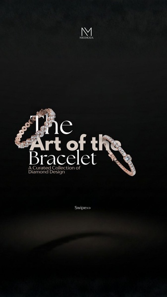 A sophisticated, high-contrast creative showcasing premium bracelets through a minimalist dark-theme aesthetic.