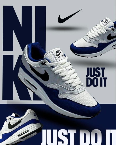 A clean, high-contrast ad featuring a running shoe, utilizing a split-layout to emphasize both product detail and brand identity.