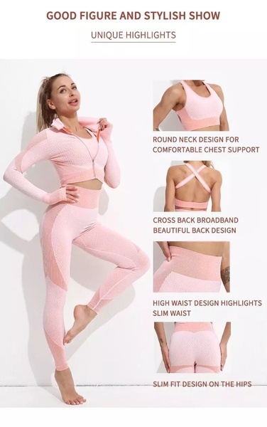 gym set, workout leggings, sports bra, athletic wear, yoga outfit, fitness clothing, product demo, lifestyle, energetic, fresh, pink, neutral