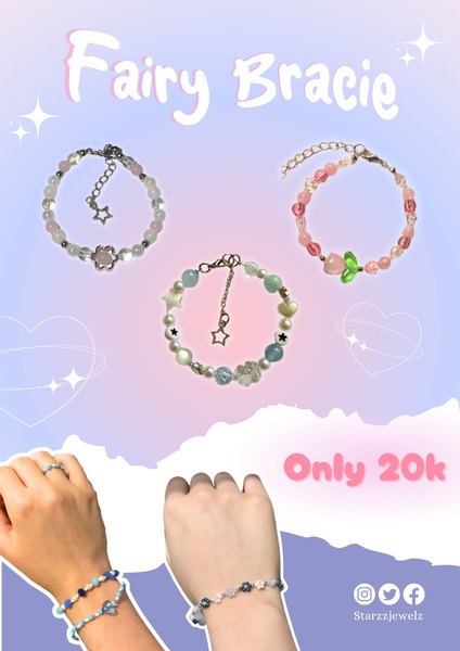A whimsical, soft-toned display featuring multiple beaded bracelets on wrists and isolated, clearly showing the product variety and pricing.