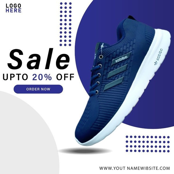 A square-format static ad featuring a single product focus with a bold sale offer and clear call-to-action button, utilizing a clean, modern aesthetic.