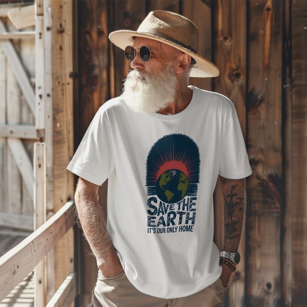 graphic t-shirt, cotton t-shirt, crewneck t-shirt, short sleeve shirt, printed t-shirt, brand awareness, lifestyle, calm, trustworthy, neutral, blue