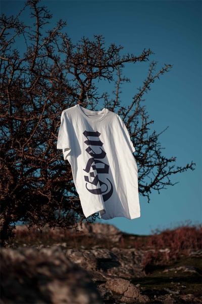 graphic t-shirt, cotton tee, short sleeve shirt, crew neck tee, printed t-shirt, brand awareness, lifestyle, outdoor, calm, fresh, neutral, blue