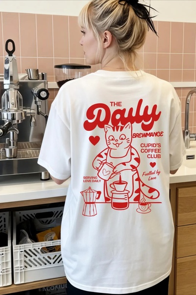 graphic t-shirt, cotton t-shirt, printed tee, casual t-shirt, crew neck tee, new arrival, lifestyle, playful, fresh, neutral, red, valentine's day