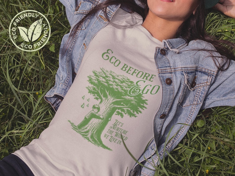 graphic t-shirt, cotton t-shirt, crewneck t-shirt, eco friendly shirt, printed t-shirt, brand awareness, lifestyle, fresh, calm, green, neutral