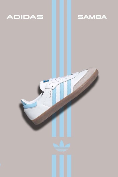 A clean, studio-lit vertical ad featuring a product side-profile centered against a neutral background with aligned vertical brand elements.