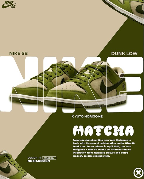 A clean, high-contrast ad featuring a sneaker centered within oversized, transparent-fill typography to create depth.
