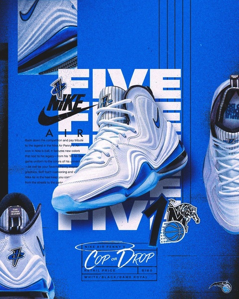 A high-impact product hero ad for a basketball shoe, utilizing layered imagery, bold typography, and a structured layout to highlight product features.