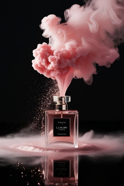 perfume bottle, fragrance, scent, eau de parfum, cologne, brand awareness, minimalist, editorial, luxurious, calm, pink, black
