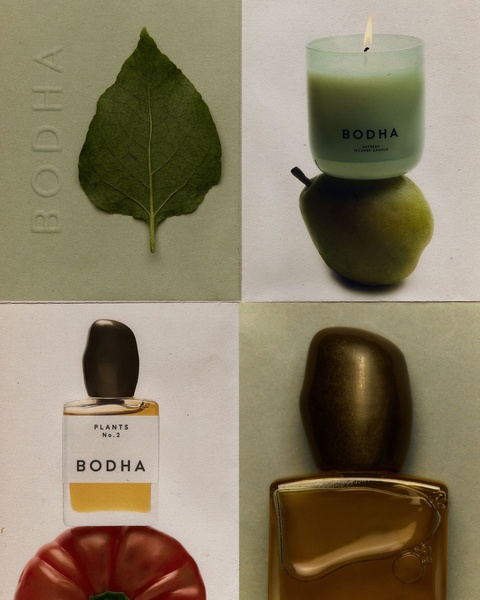 scented candle, perfume bottle, fragrance oil, aroma diffuser, home fragrance, brand awareness, editorial, minimalist, calm, luxurious, green, neutral