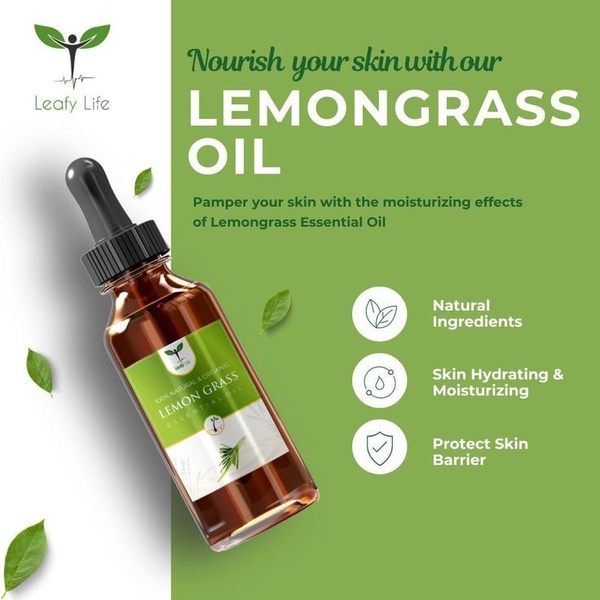 essential oil, lemongrass oil, skin serum, natural oil, skincare dropper, product demo, minimalist, fresh, trustworthy, green, neutral