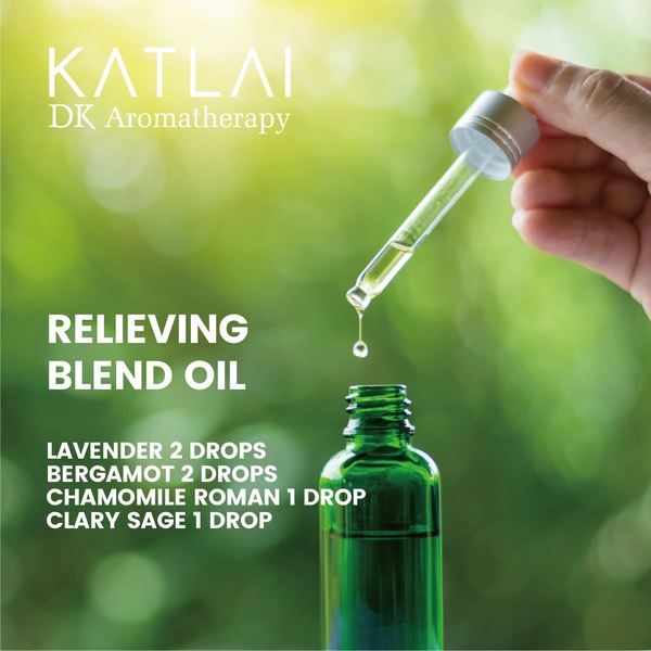 A clean, minimalist 1:1 ad creative showing a dropper dispensing essential oil into a green glass bottle with a clear, text-based recipe list.