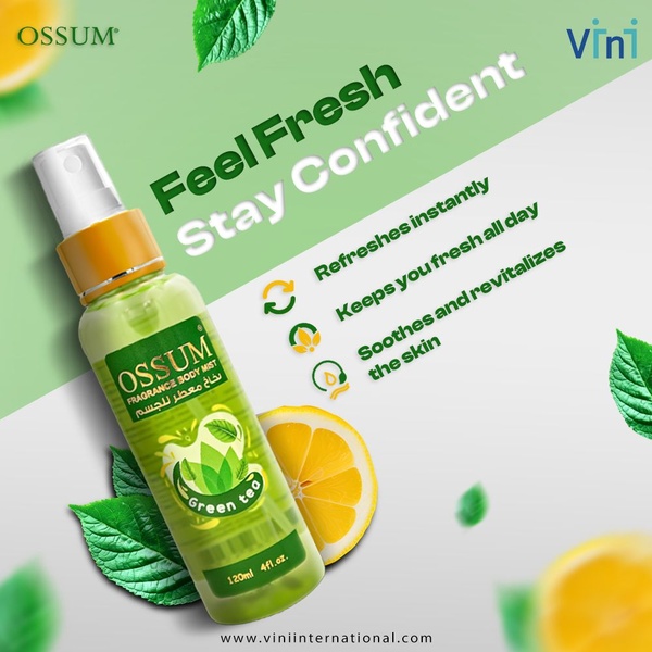 body mist, fragrance spray, scented mist, body spray, perfume mist, product demo, minimalist, fresh, energetic, green, neutral, yellow
