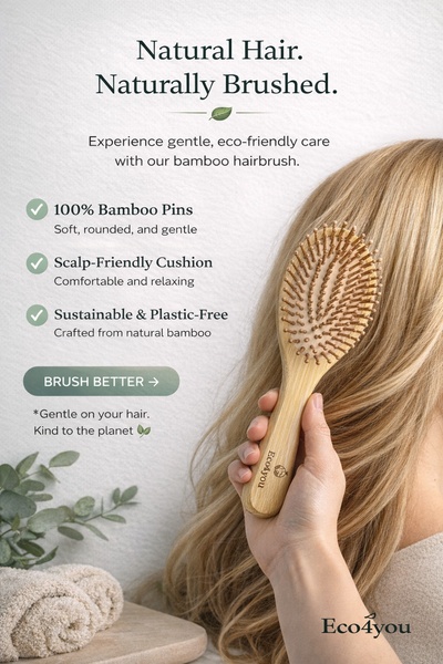 Natural Hair, Naturally Brushed Bamboo Brush Ad