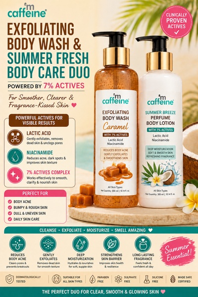 body wash, body lotion, skincare set, exfoliating body wash, scented body lotion, moisturizing lotion, bestseller push, bundle offer, lifestyle, fresh, trustworthy, neutral, brown, green, summer sale