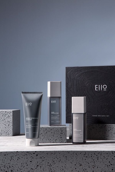men's skincare, face cleanser, hydrating toner, soothing lotion, skincare gift set, grooming kit, bestseller push, minimalist, luxurious, trustworthy, neutral