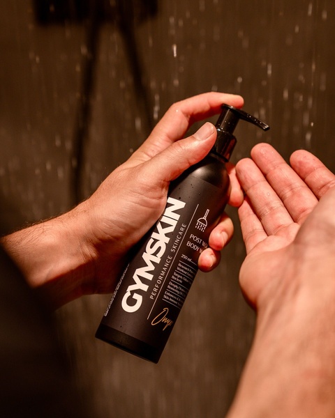 body wash, shower gel, men's body wash, skincare, grooming product, product demo, lifestyle, trustworthy, fresh, brown, black, neutral