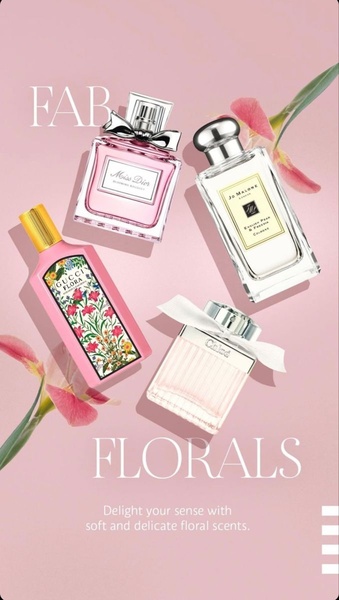 perfume, cologne, fragrance, scent, floral perfume, bestseller push, gift guide, flat lay, editorial, calm, luxurious, pink, pastel