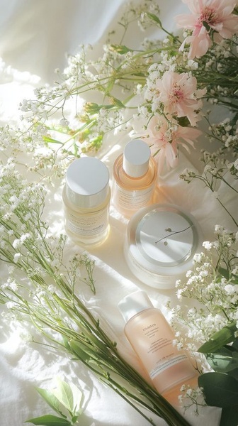 skincare bottles, face cream, facial toner, serum bottle, skincare set, bestseller push, editorial, minimalist, calm, fresh, neutral, pastel