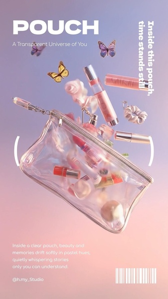 clear makeup bag, transparent cosmetic pouch, toiletry bag, makeup organizer, travel makeup case, brand awareness, editorial, calm, fresh, pastel, pink, purple