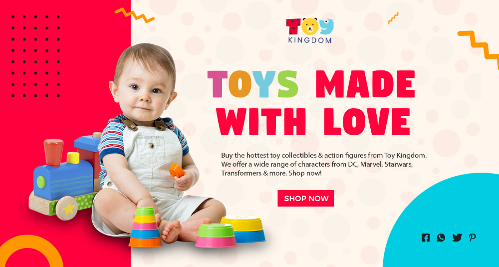 A high-conversion toy ad utilizing an emotional, baby-centric visual hook, bright primary colors, and a clear, direct call-to-action.