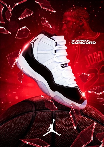A high-energy, red-toned product hero shot featuring a basketball sneaker suspended among floating glass shards. This design emphasizes motion, intensity, and premium brand status.