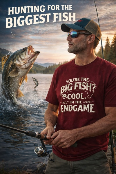 fishing shirt, graphic tee, fishing t-shirt, novelty shirt, outdoor shirt, fishing apparel, slogan tee, product launch, outdoor, lifestyle, bold, energetic, red, blue, neutral