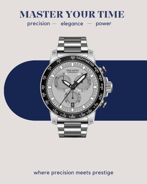 watch, chronograph, timepiece, wristwatch, luxury watch, sports watch, men's watch, brand awareness, minimalist, luxurious, neutral, blue