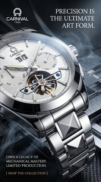 luxury watch, mechanical watch, dress watch, timepiece, wristwatch, automatic watch, premium watch, brand awareness, product launch, minimalist, luxurious, neutral