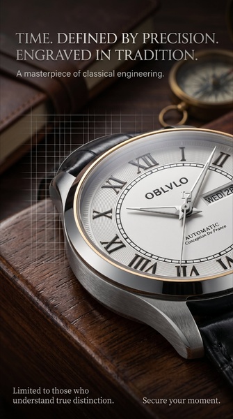 watch, timepiece, luxury watch, dress watch, automatic watch, wristwatch, men's watch, brand awareness, product launch, lifestyle, editorial, luxurious, trustworthy, brown, neutral