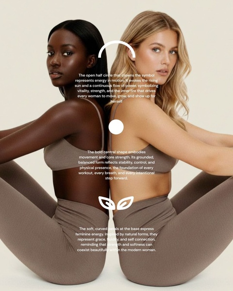activewear, workout set, athletic wear, fitness clothing, yoga set, sports bra, leggings, brand awareness, editorial, luxurious, warm, neutral, brown