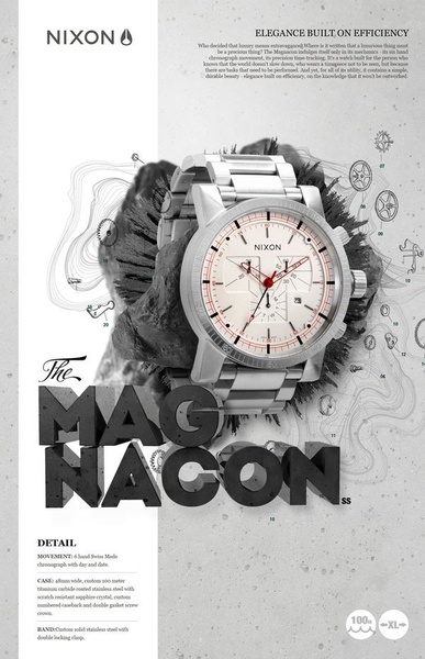 watch, timepiece, wristwatch, chronograph, steel watch, luxury watch, dress watch, brand awareness, product launch, modern typography, editorial, bold, luxurious, neutral, black