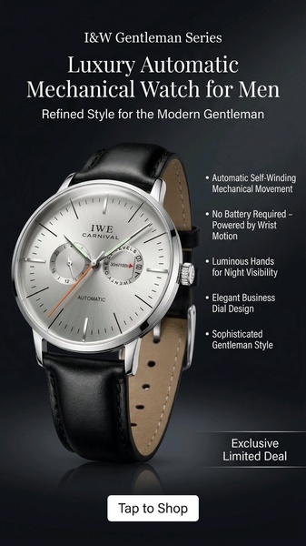 mechanical watch, automatic watch, luxury watch, dress watch, men's watch, limited time deal, product launch, minimalist, luxurious, black, neutral