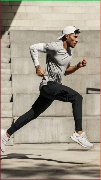 running shorts, athletic joggers, performance shirt, training pants, running shoes, sports clothing, brand awareness, lifestyle, outdoor, energetic, fresh, neutral, black