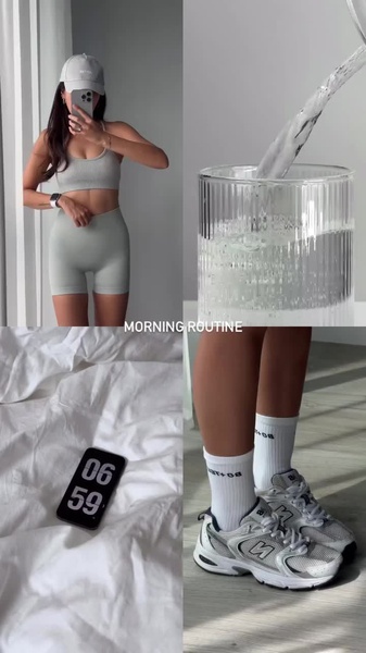 athletic shorts, sports bra, running sneakers, training shoes, athletic clothing, sportswear, brand awareness, lifestyle, ugc style, fresh, calm, neutral