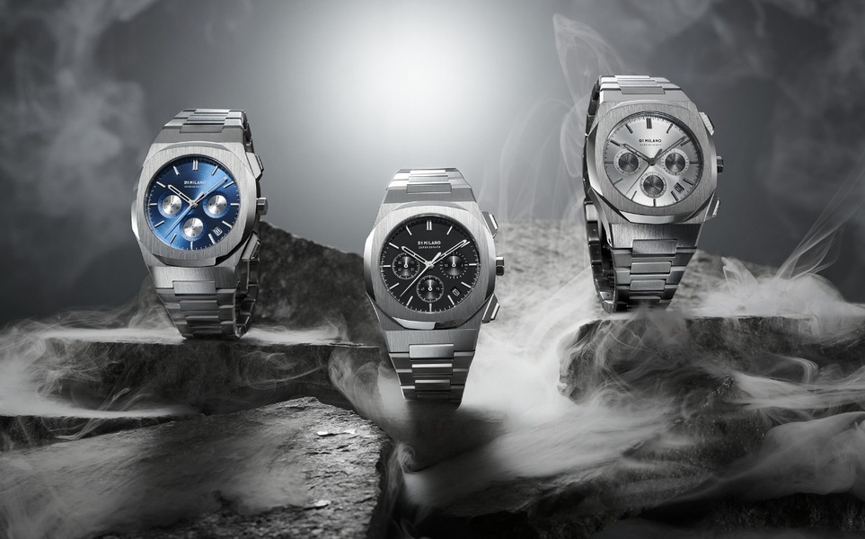 chronograph watch, metal watch, steel wrist watch, mens watch, luxury wrist watch, brand awareness, editorial, luxurious, bold, neutral, blue