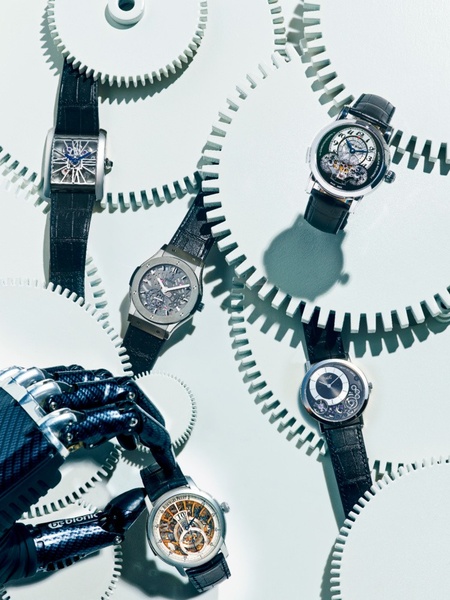 luxury watches, wristwatches, mechanical watches, timepieces, leather strap watches, brand awareness, editorial, minimalist, luxurious, calm, neutral, black