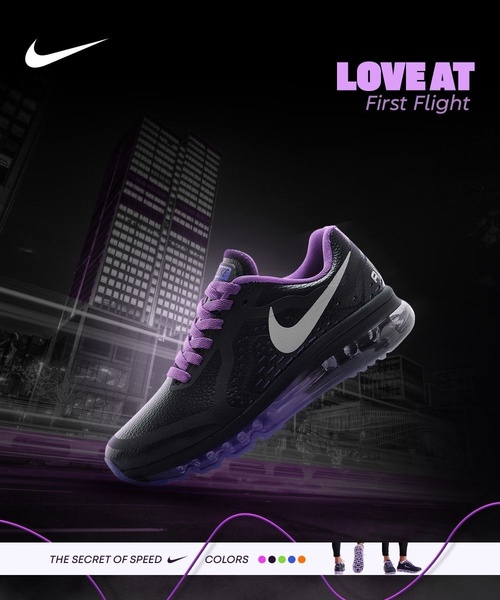 A high-contrast 4:5 hero creative showcasing a running shoe against a dark, nocturnal cityscape backdrop to emphasize speed and style.