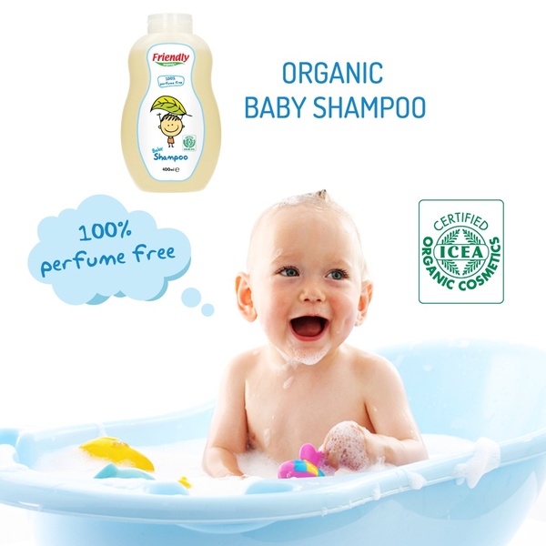 This ad creative highlights organic certification and a perfume-free claim using a high-trust, clean visual style centered around a happy baby.