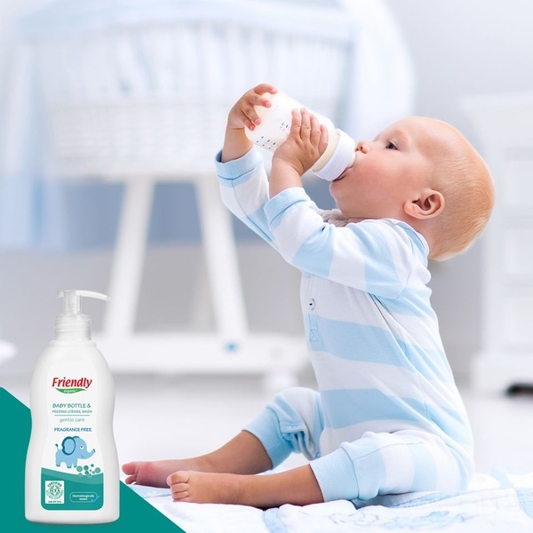 baby bottle cleaner, bottle soap, baby bottle detergent, feeding utensil wash, fragrance free soap, bestseller push, lifestyle, calm, trustworthy, neutral, blue