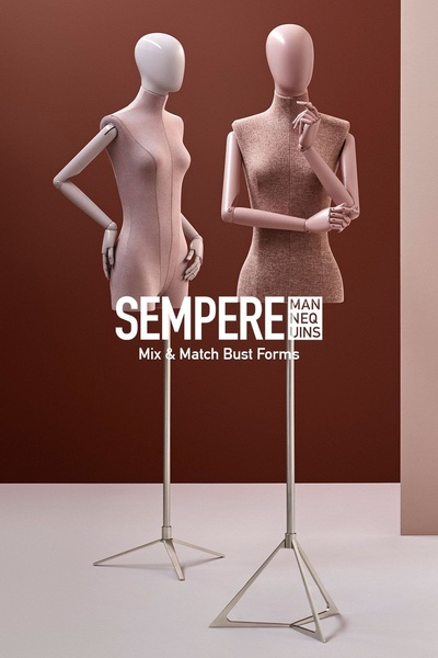 display mannequins, clothing display, retail mannequins, torso forms, mannequin stands, product demo, minimalist, editorial, calm, luxurious, brown, neutral